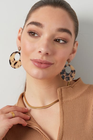 Collana piatta con stampa - Colore oro-6.0MM h5 Immagine7